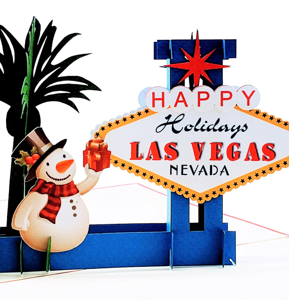 Las Vegas Christmas 3D Pop Up Greeting Card