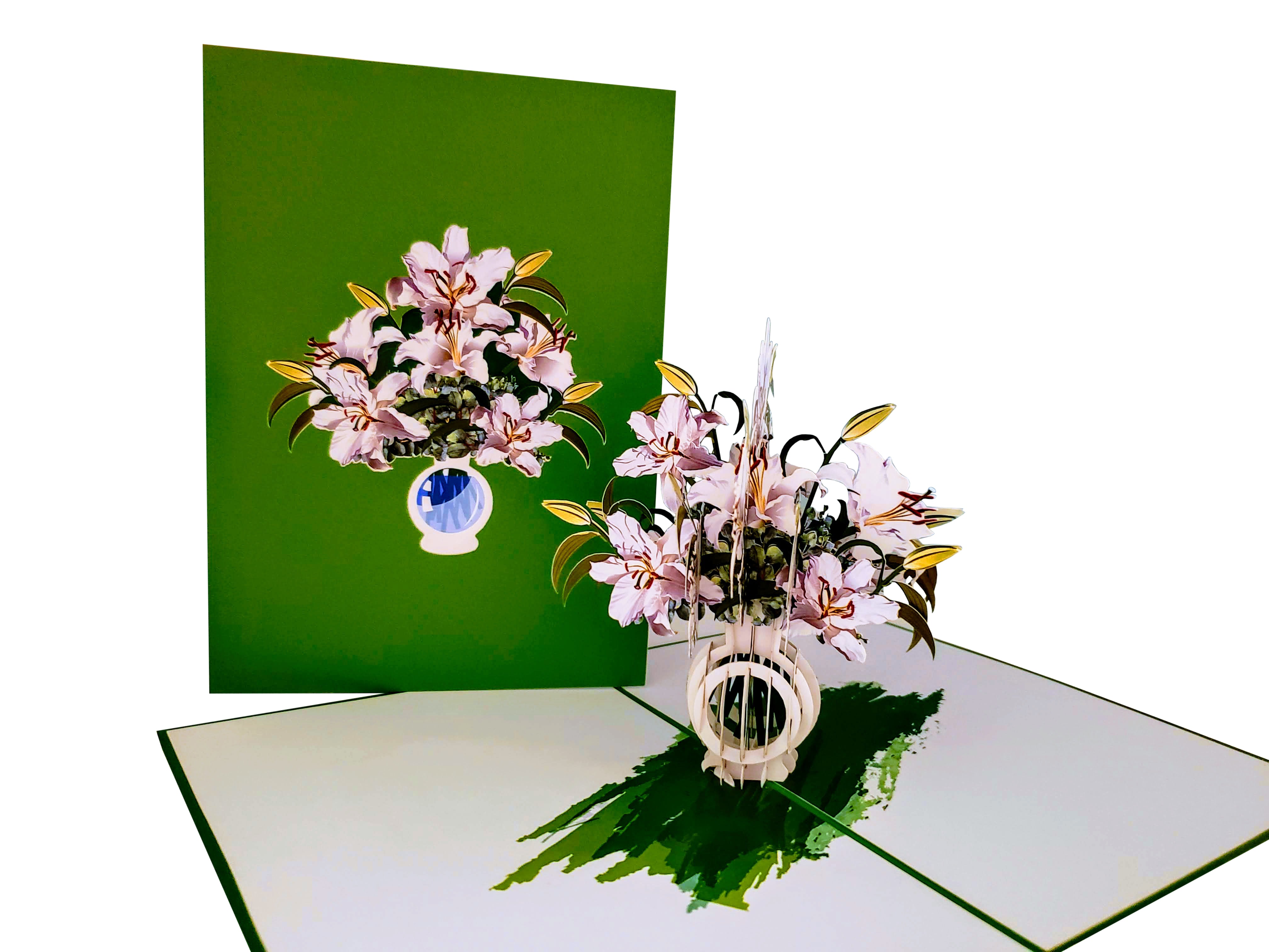 Awesome White Lilies Bouquet 3D Pop Up Greeting Card – iGifts And