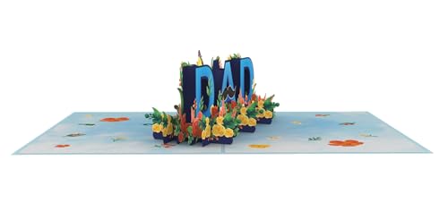 Hero Dad: Happy Father's Day Floral Spectacle 3D Pop Up Greeting Card