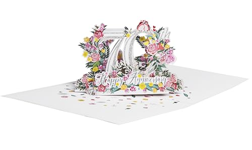 Happy 70th Milestone Anniversary 3D Pop Up Greeting Card