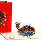 Lucky Red Koi Fish 3D Pop Up Greeting Card