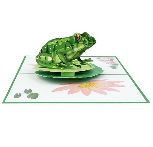 Green Leap of Joy: Vibrant Frog 3D Pop-Up Card