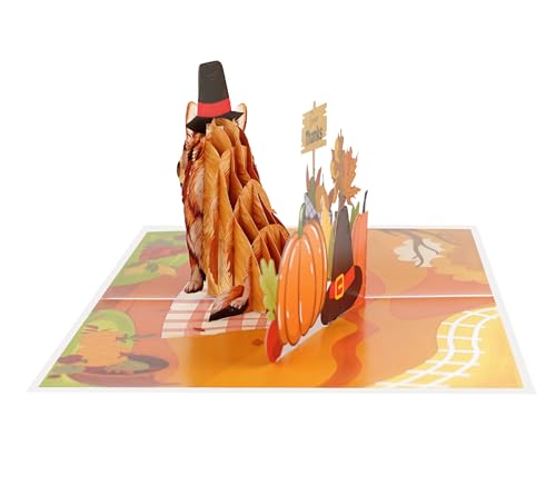 Thanksgiving Blessings with Corgi 3D Pop Up Card