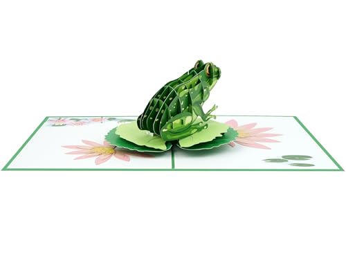 Green Leap of Joy: Vibrant Frog 3D Pop-Up Card