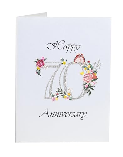 Happy 70th Milestone Anniversary 3D Pop Up Greeting Card