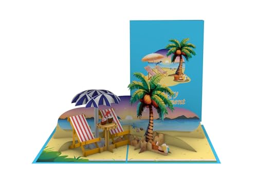 Coastal Calm: Vibrant Beach Chair 3D Pop-Up Card