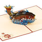 Lucky Red Koi Fish 3D Pop Up Greeting Card