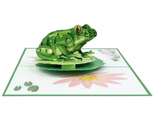 Green Leap of Joy: Vibrant Frog 3D Pop-Up Card