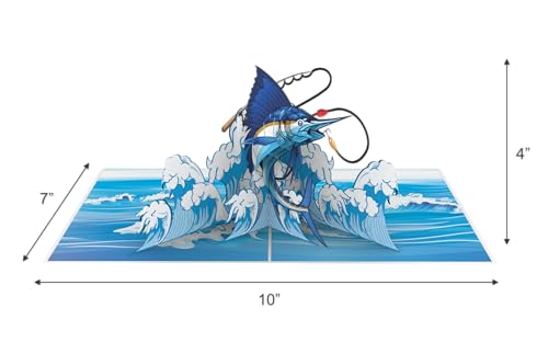 Sportfishing Surprise 3D Pop Up Greeting Card