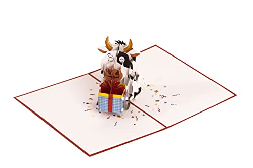 Happy Red Ox Birthday 3D Pop Up Greeting Card