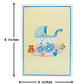 Blue Baby Stroller 3D Pop Up Greeting Card