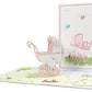 Pink Baby Stroller 3D Pop Up Greeting Card