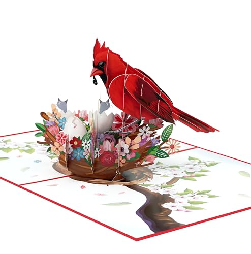 Wings of Joy: Blossoming Red Cardinal Surprise