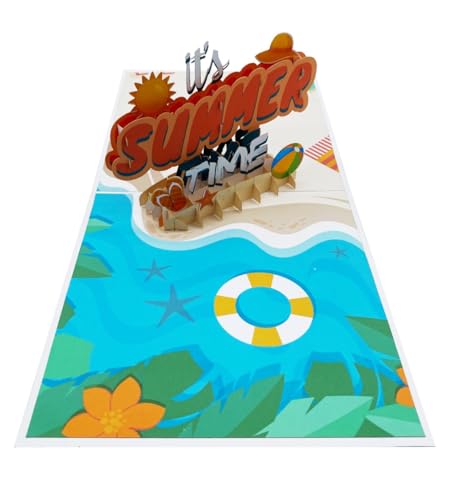 Tropical Breeze - 3D Beach Scene Pop-Up Card