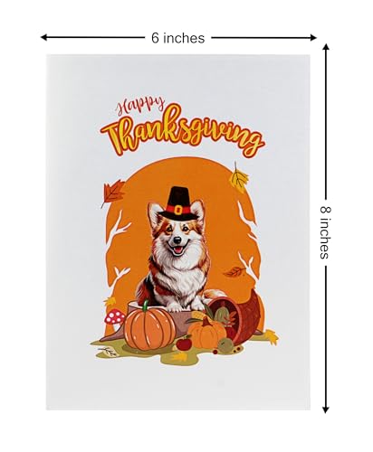 Thanksgiving Blessings with Corgi 3D Pop Up Card