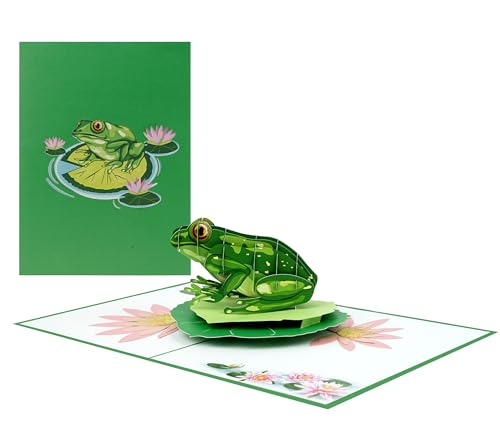 Green Leap of Joy: Vibrant Frog 3D Pop-Up Card