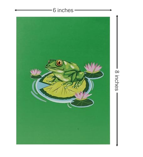 Green Leap of Joy: Vibrant Frog 3D Pop-Up Card