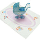 Blue Baby Stroller 3D Pop Up Greeting Card