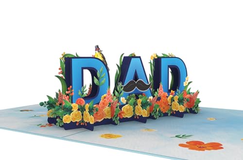 Hero Dad: Happy Father's Day Floral Spectacle 3D Pop Up Greeting Card