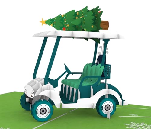 Golfing Through the Holidays 3D Pop Up Card - Greeting with Envelope & Notecard