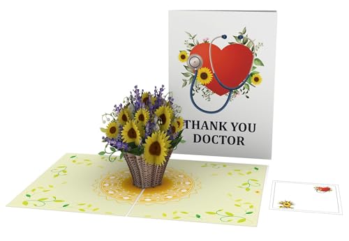 Thank You Doctor Sunflower 3D Pop Up Card