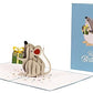 Happy Blue Rat Birthday 3D Pop Up Greeting Card