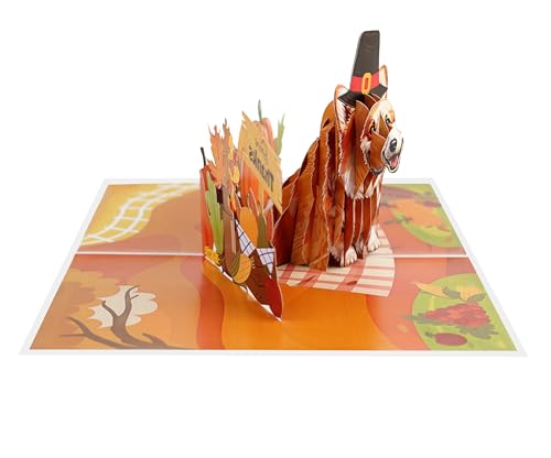 Thanksgiving Blessings with Corgi 3D Pop Up Card