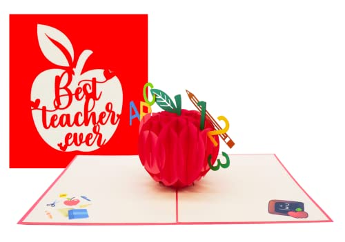 Best Teacher Ever 3D Pop Up Greeting Card