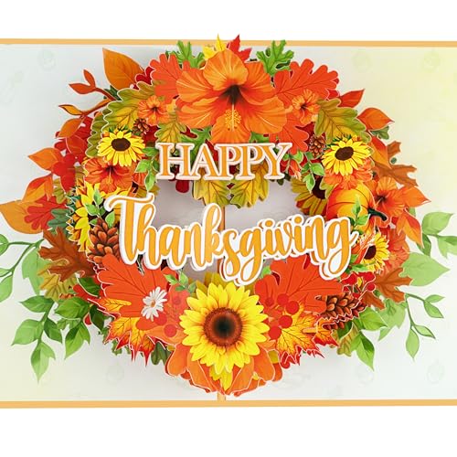 Thanksgiving Wreath of Fall 3D Pop Up Card