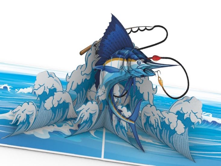 Sportfishing Surprise 3D Pop Up Greeting Card