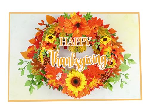 Thanksgiving Wreath of Fall 3D Pop Up Card