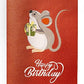 Happy Red Rat Birthday 3D Pop Up Greeting Card