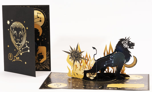 Leo Zodiac Star Sign Birthday 3D Pop Up Greeting Card