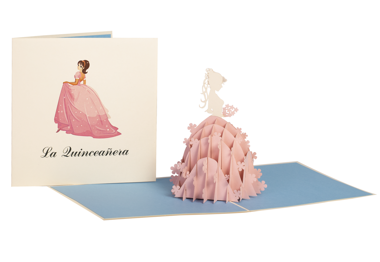 Pink La Quinceañera Birthday 3D Pop up Greeting Card