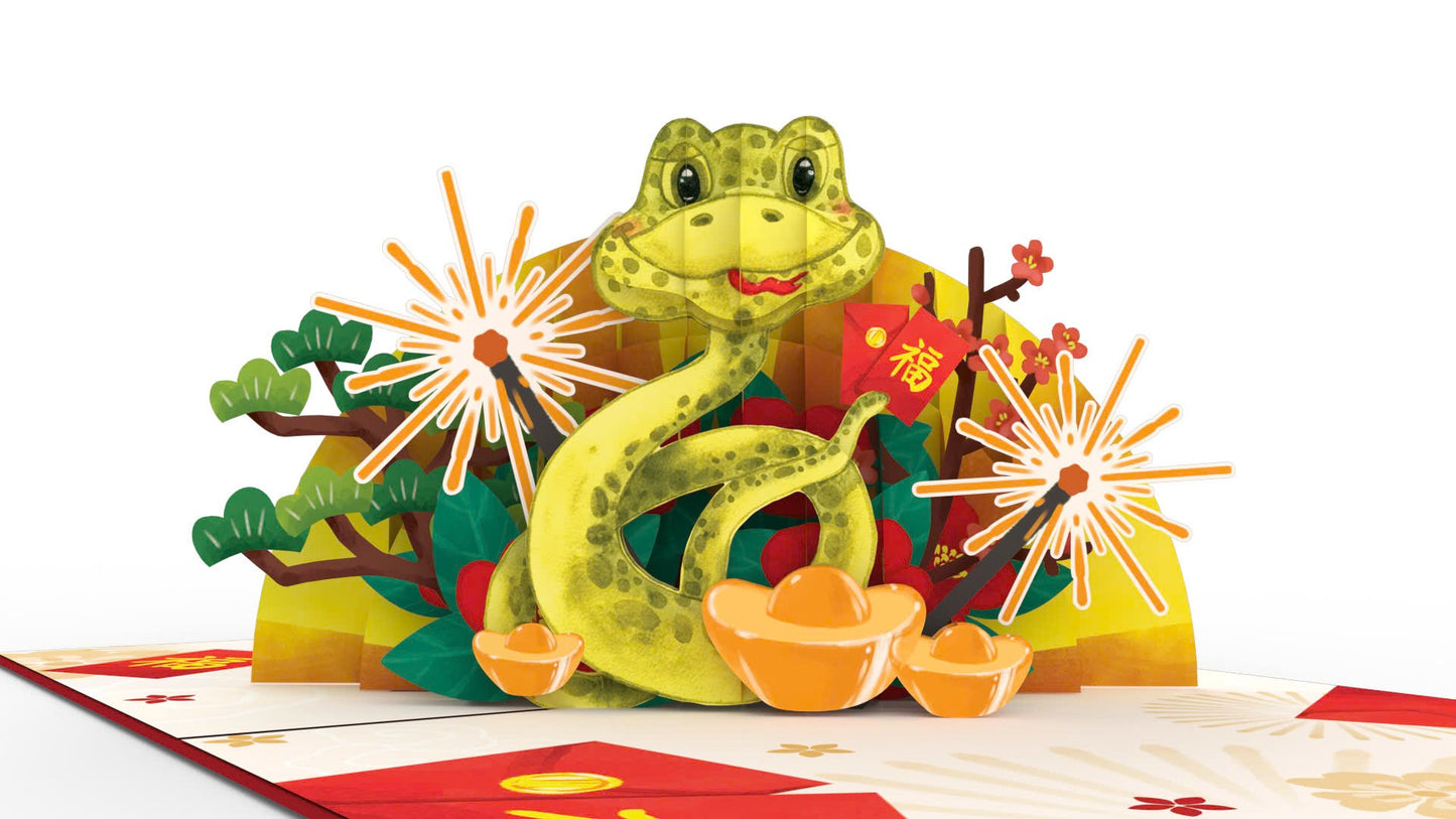 Happy Snake Year 3D Pop Up Card