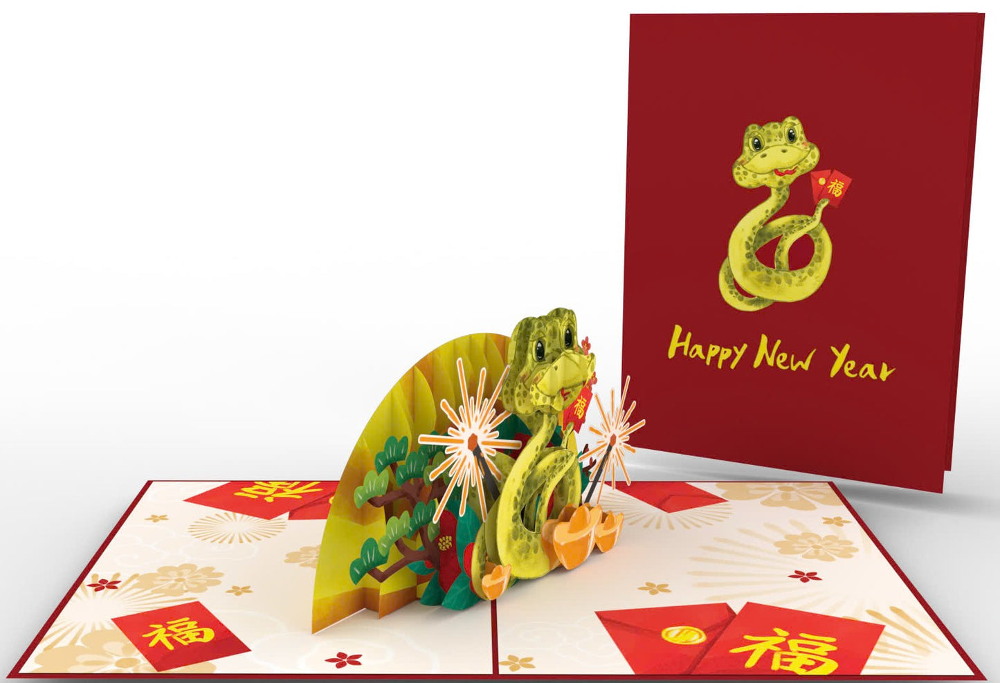 Happy Snake Year 3D Pop Up Card