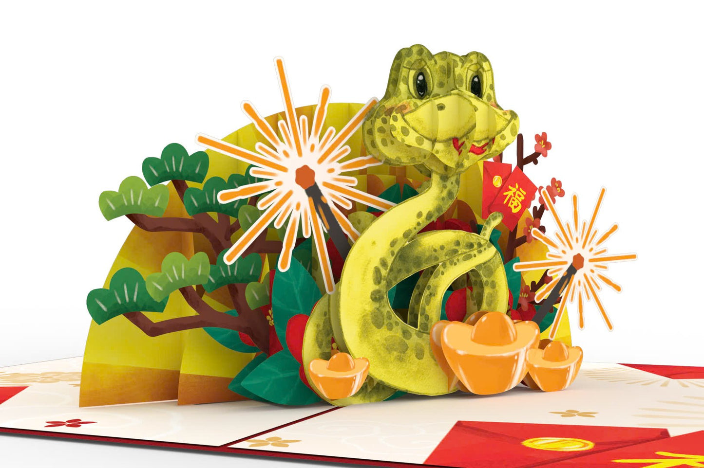 Happy Snake Year 3D Pop Up Card