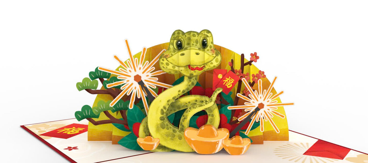 Happy Snake Year 3D Pop Up Card