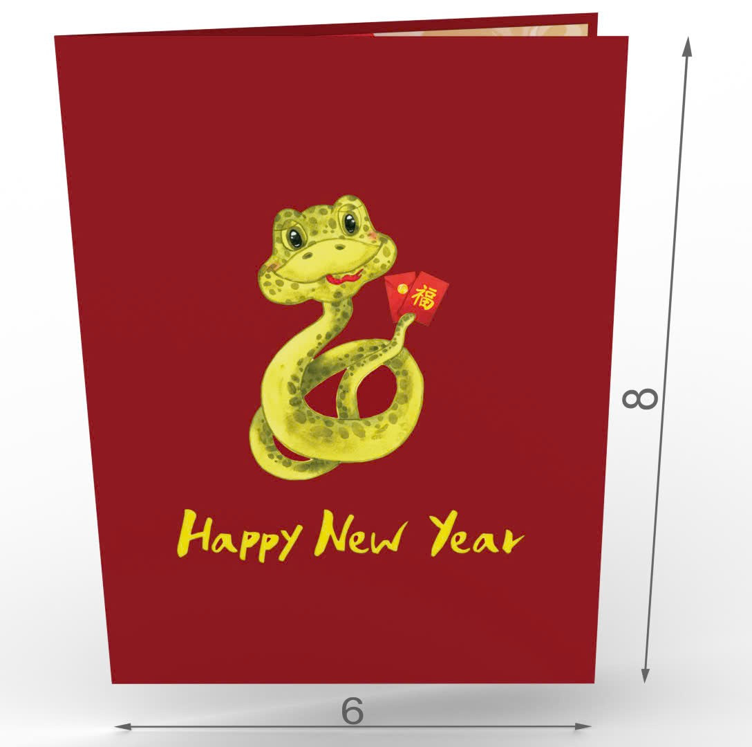 Happy Snake Year 3D Pop Up Card