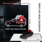 Closed 6 x 8 patriotic card with classic truck artwork shown beside the open 3D truck design