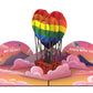 Lesbian Couple Hot Air Balloon 3D Pop-Up Card – LGBTQ+ Romantic Greeting Card for Anniversary, Engagement & Pride