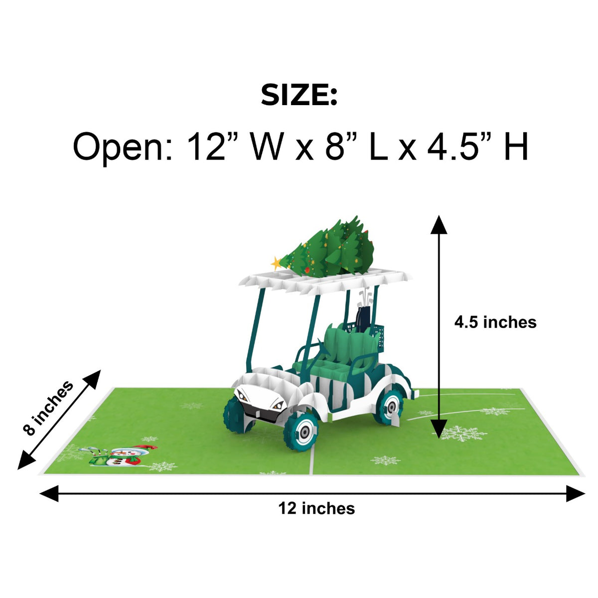 Golfing Through the Holidays 3D Pop Up Card - Greeting with Envelope & Notecard