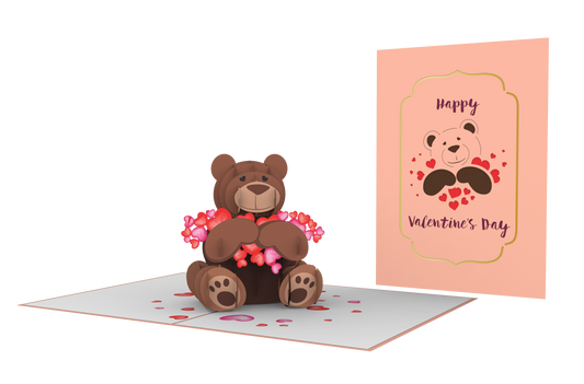 Valentine's Day Teddy Bear Pop Up Card