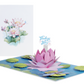 Pink Lotus Flower 3D Pop Up Greeting Card