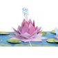 Pink Lotus Flower 3D Pop Up Greeting Card