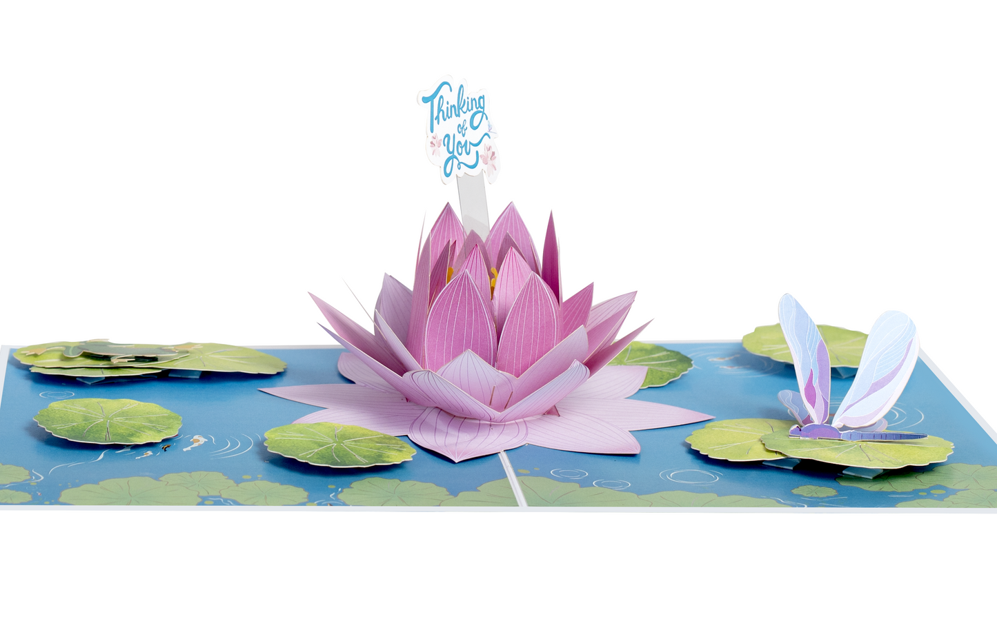 Pink Lotus Flower 3D Pop Up Greeting Card