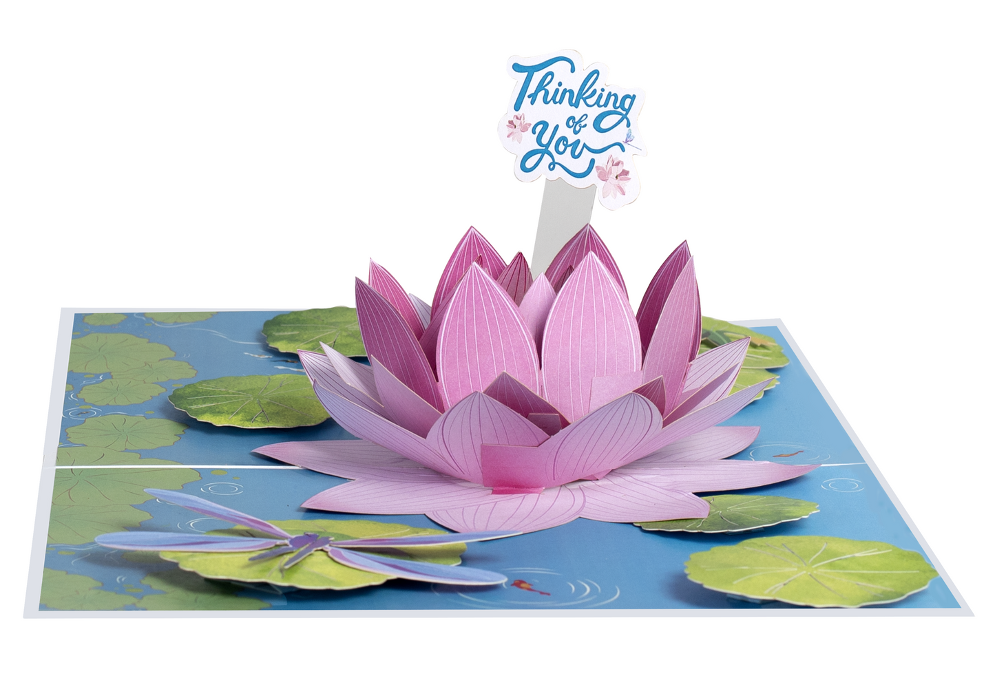 Pink Lotus Flower 3D Pop Up Greeting Card