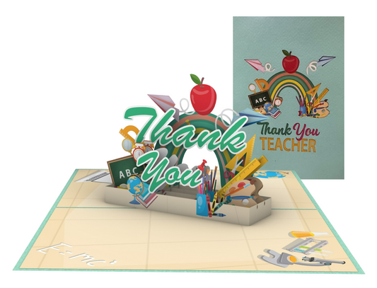 Thank You Teacher 3D Pop up Greeting Card