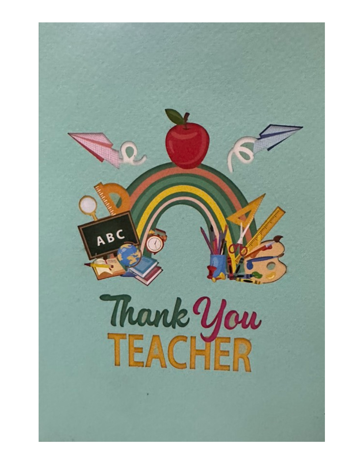 Thank You Teacher 3D Pop up Greeting Card