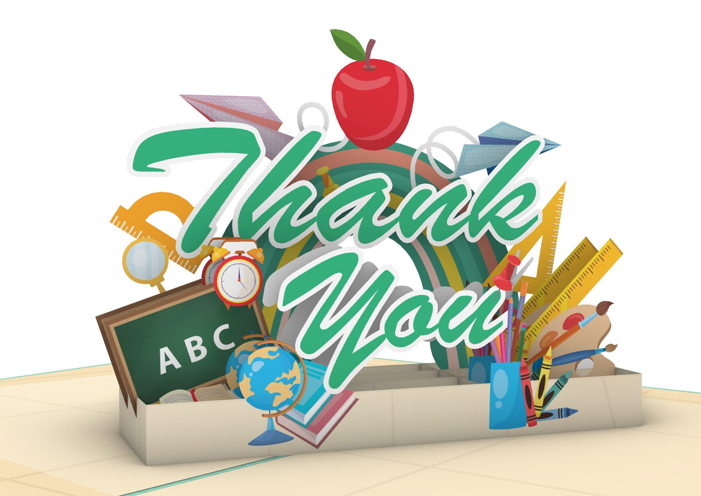 Thank You Teacher 3D Pop up Greeting Card